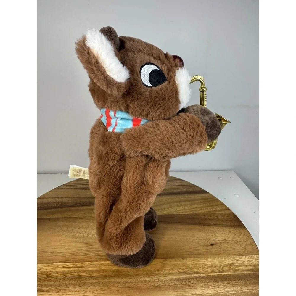 Dandee‎ Rudolph Saxophone Plush Toy Nose Lights Up, Plays Entire Song-See Video